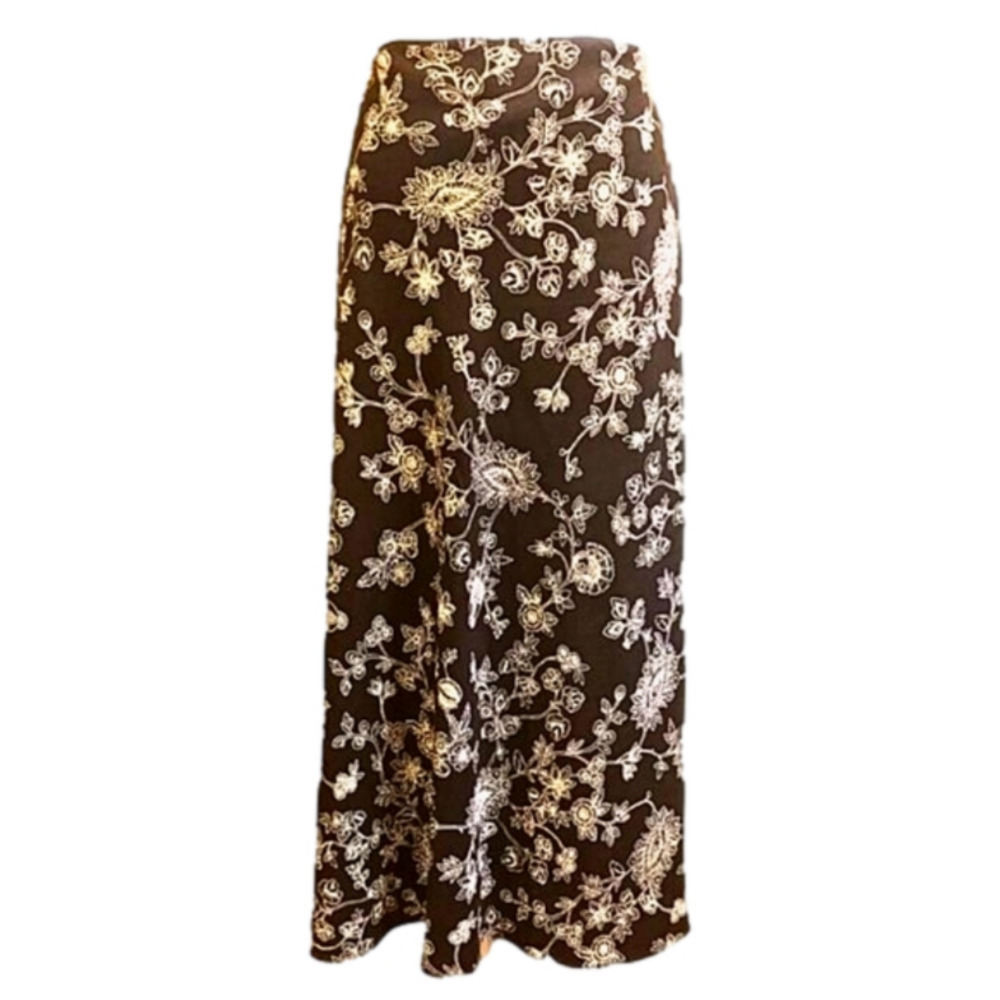 Liz Claiborne linen skirt  in brown floral